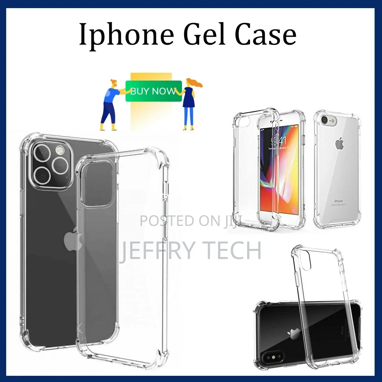 Clear Silicon Soft Phone Cover Rubber Gel Case for Apple Iph