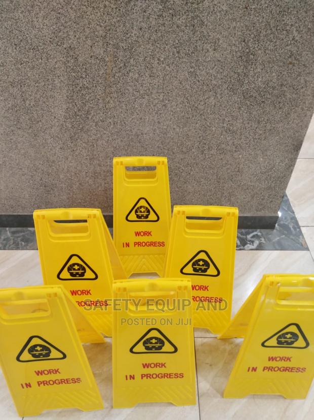 Yellow Work in Progress Safety Sign Board - main view