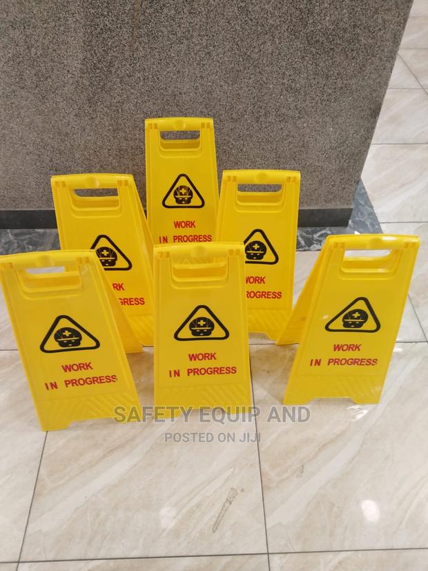 Yellow Work in Progress Safety Sign Board - thumbnail 2