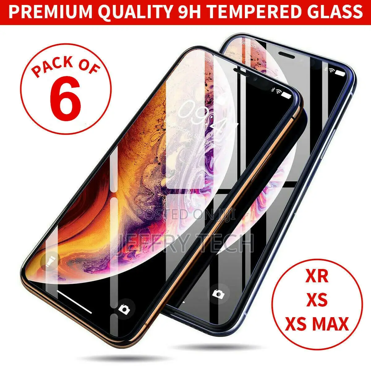 6 PACK for iPhone 12 11 Pro Max XR X XS 8 7 Plus Tempered GL