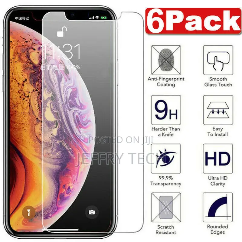6 PACK for iPhone 12 11 Pro Max XR X XS 8 7 Plus Tempered GL