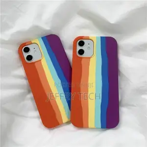 Rainbow Colors Soft Cute Silicone Liquid Phone Case Cover Fo