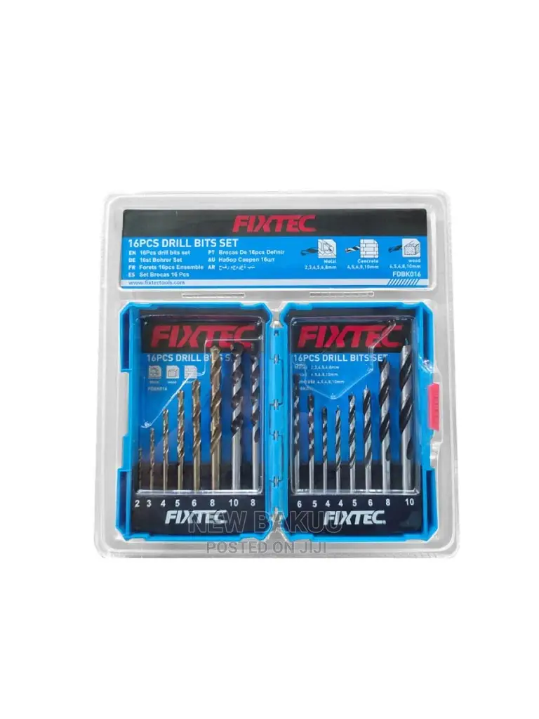 Fixtec Power Tools Accessories Drill Bit 16PCS Drill Bit Set
