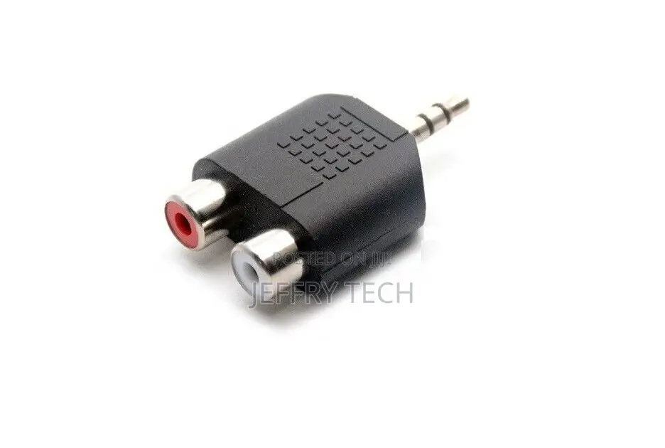 3.5mm Mini Jack Stereo to 2 X Rca Phono Adapter Gold