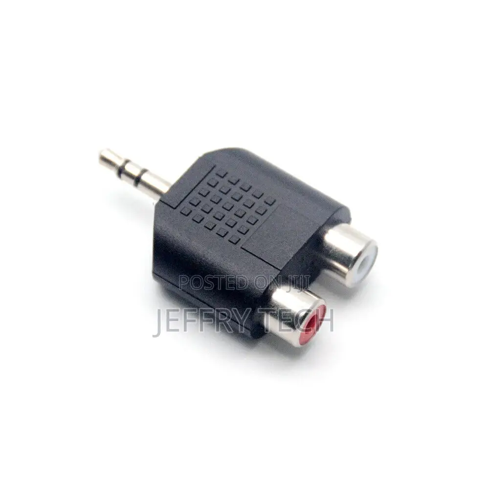 3.5mm Mini Jack Stereo to 2 X Rca Phono Adapter Gold