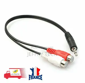 Audio Adapter Cable 3,5 Mm Jack Stereo Male to 2x Rca Female
