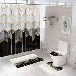 4 Pcs Bathroom Set
-3pcs Mats 180*180cm Shower Curtain