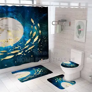 4 Pcs Bathroom Set
-3pcs Mats 180*180cm Shower Curtain