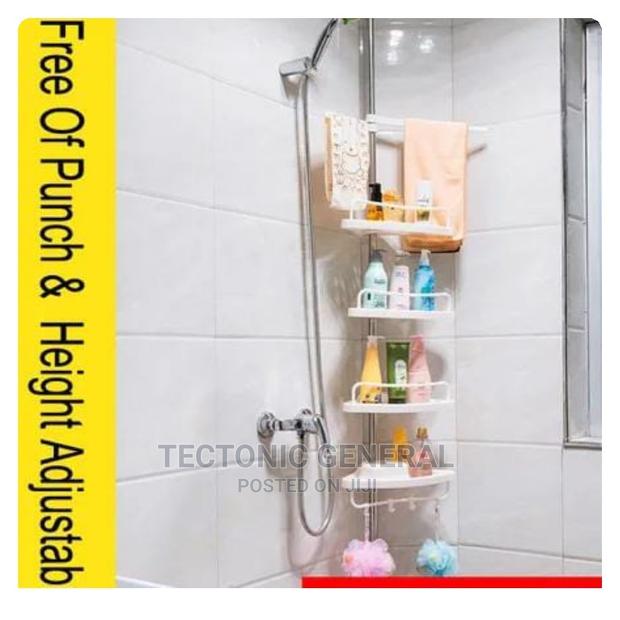 6 Tier Telescopic Plastic Bathroom Corner Shelf - main view