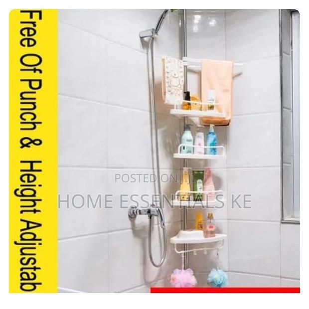 6 Tier Telescopic Plastic Bathroom Corner Shelf