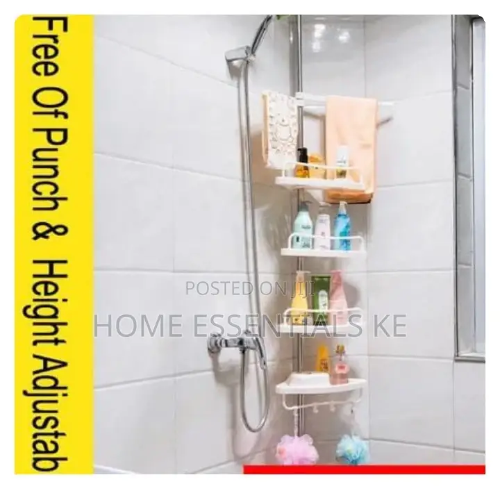 6 Tier Telescopic Plastic Bathroom Corner Shelf