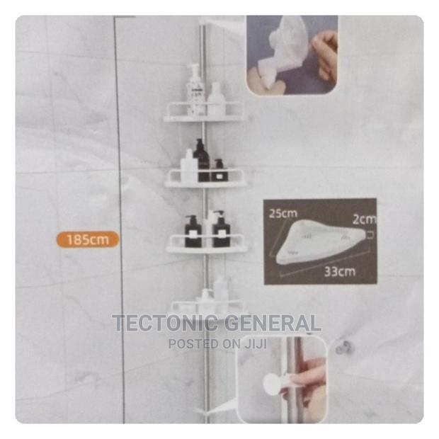 6 Tier Telescopic Plastic Bathroom Corner Shelf - thumbnail 3