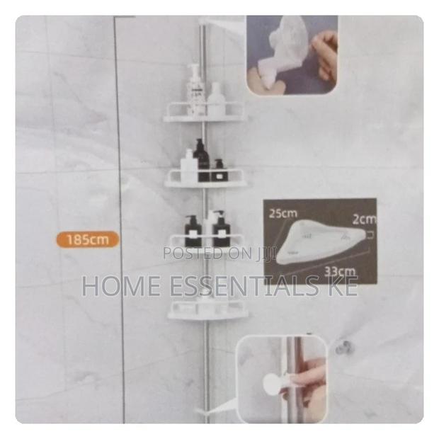 6 Tier Telescopic Plastic Bathroom Corner Shelf - thumbnail 3