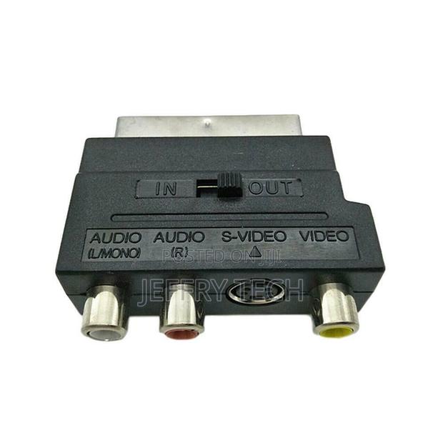 1080P HDMI Scart Plug to 3 RCA AV Audio Phono Adapter S-Vide