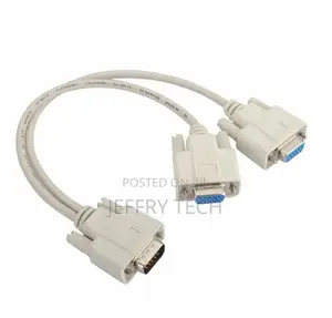 1 PC to 2 LCD TV Monitor Svga Y Splitter 2 Port Cable VGA Le