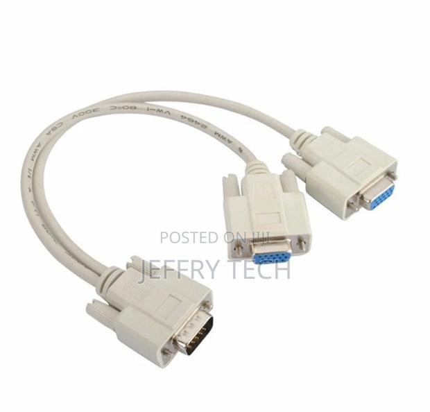 1 PC to 2 LCD TV Monitor Svga Y Splitter 2 Port Cable VGA Le