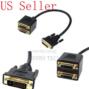 DVI-D Male to 2 DVI-D Female Splitter Adapter Cable Cord Mon