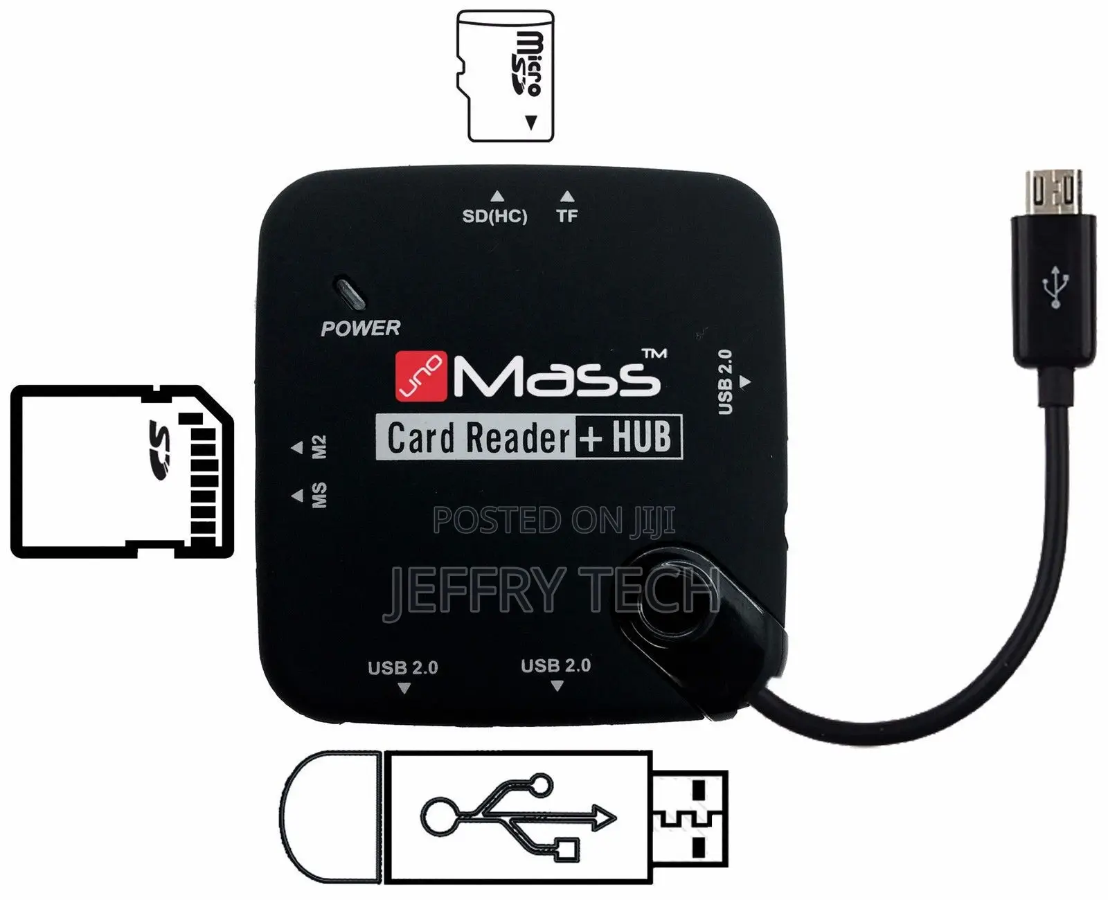 7in1 Micro USB OTG Adapter OTG Hub MS M2 SD TF Card Reader F