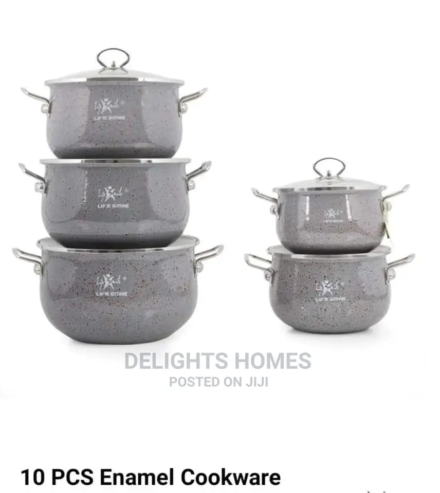 10 PC Lifesmile Enamel Cookware Sets