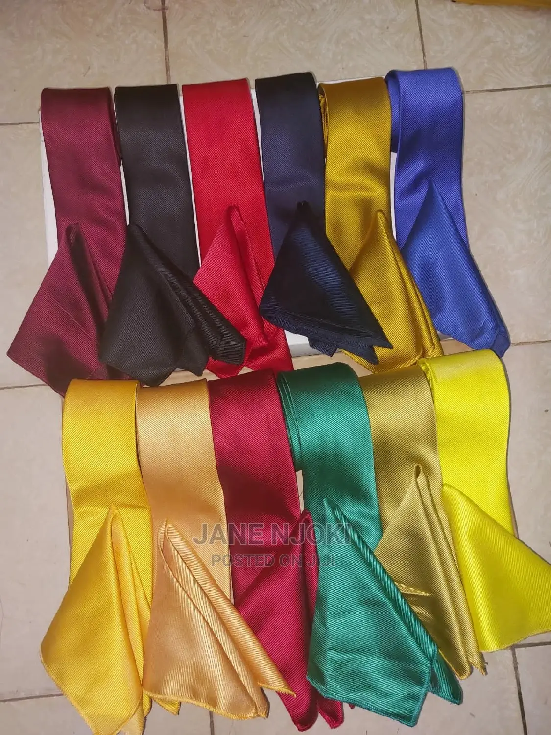 Plain Ties With Pocket Square