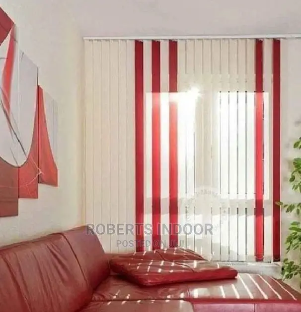 Red and White House Window Blinds