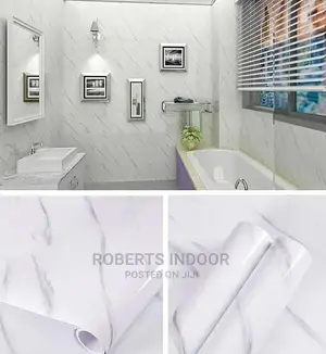 White Detailed Marble Contact Paper