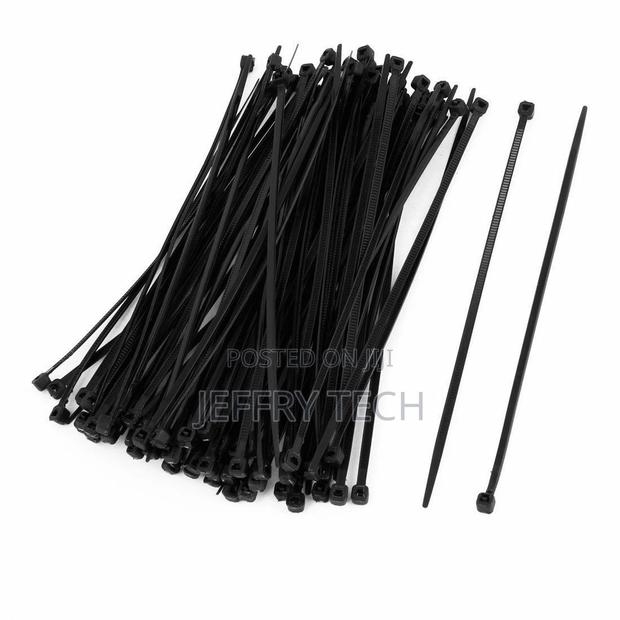 100pcs Black Electrical Nylon Cable Zip Ties (150mm X 2.0mm)
