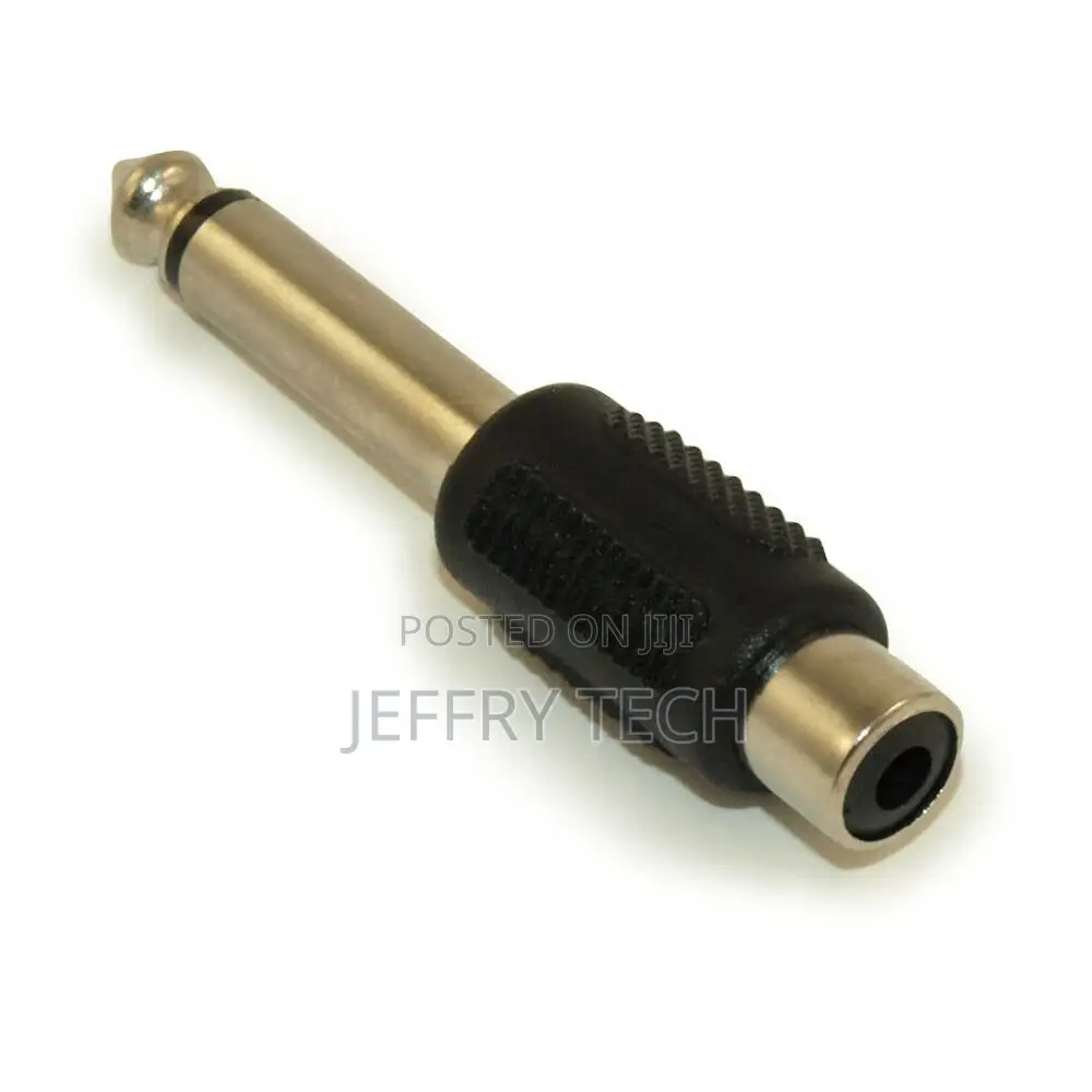 1/4inch Mono Jack (Male) to RCA (Female) Adapter Nickel Plat