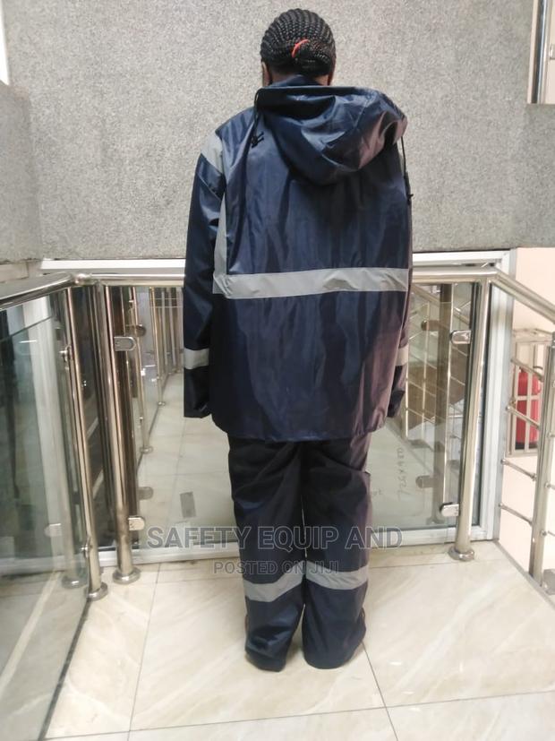 Reflective Navy Blue Qualified Rain Suits - main view