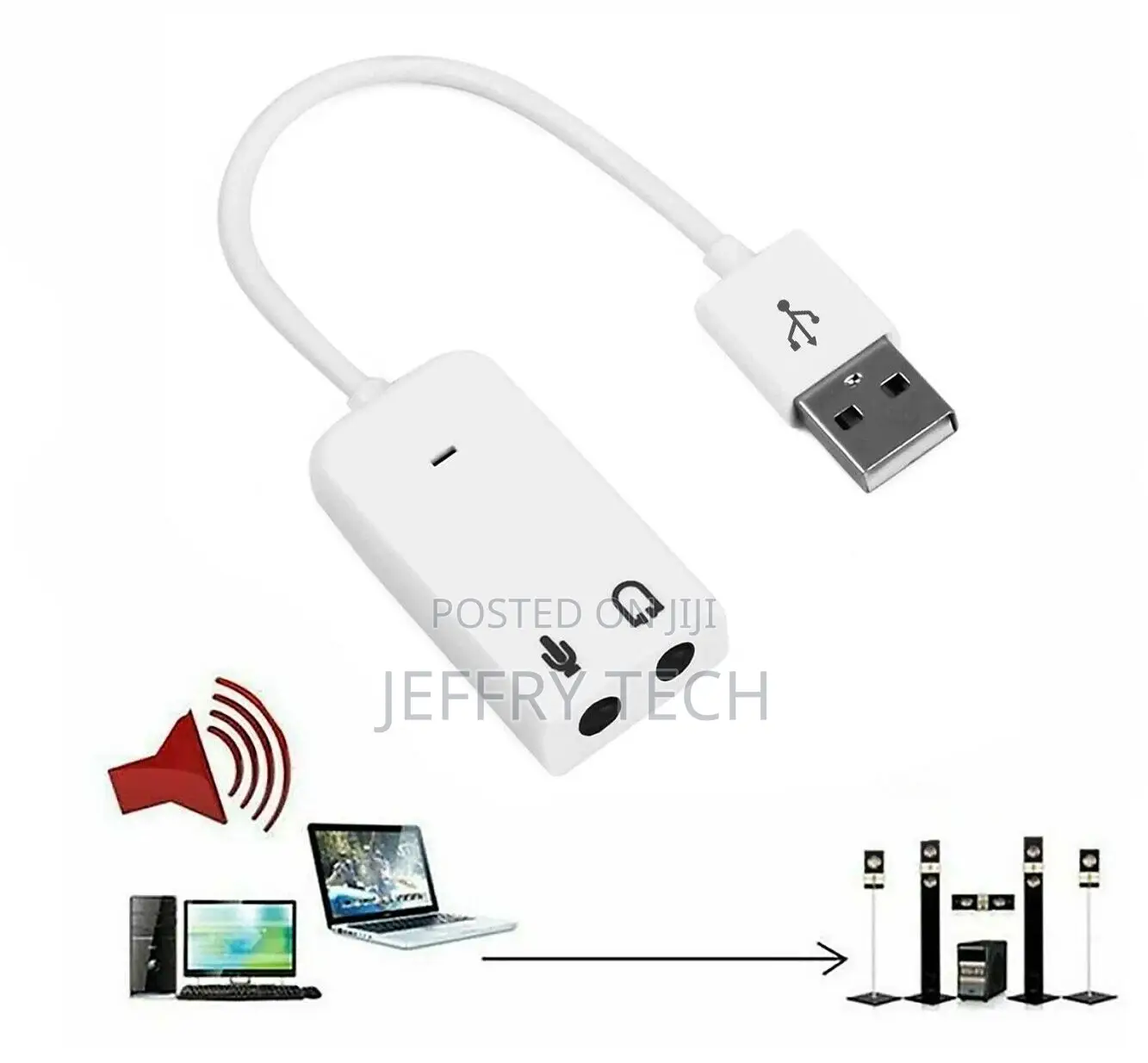 Usb Soundcard Virtual 7.1 Adapter 3d 3.5mm Jack External Mic