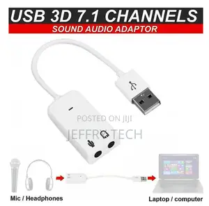 Usb Soundcard Virtual 7.1 Adapter 3d 3.5mm Jack External Mic