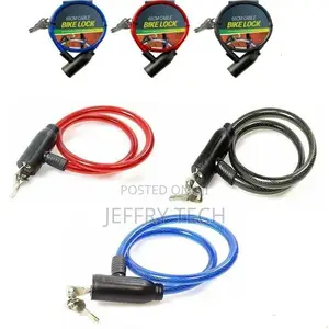 Bike Lock 65 Cm Long Secure Cycle Safety With 2 Keys Bicycle