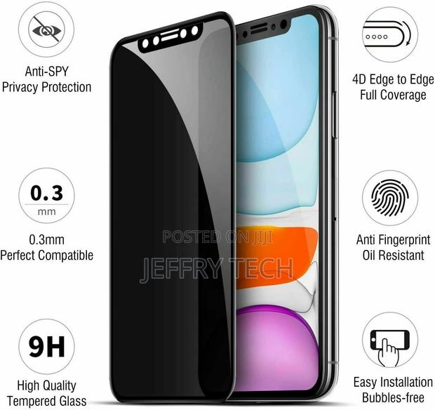 Privacy Glass Screen Protector for iPhone X XS Max XR 11 Pro - thumbnail 2