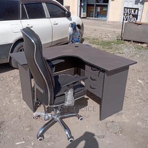 Office Desk and Leather Chair