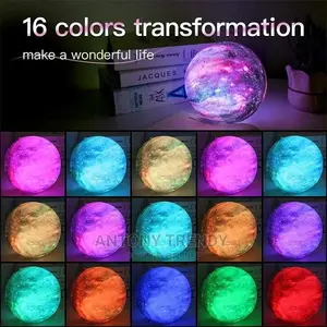 LED Night Light 3D Print Moon Lamp Rechargeable Color .