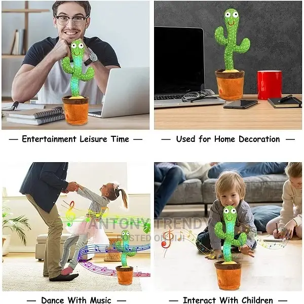 Birthday Present Dancing Cactus Electron Plush Toy .