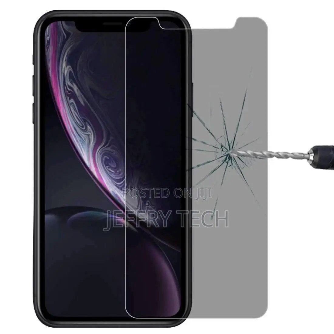 Privacy 3D Tempered Glass Film Screen for iPhone Xr