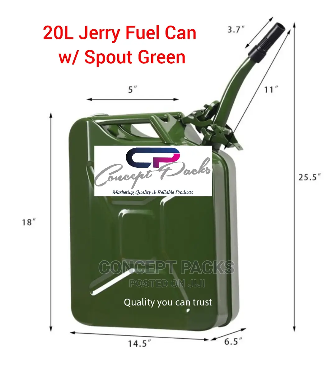 20L Metallic Fuel Can With Spout