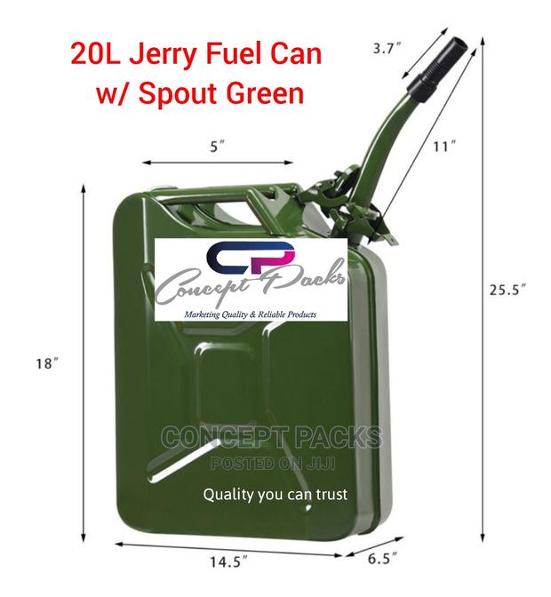 20L Metallic Fuel Can With Spout - thumbnail 2