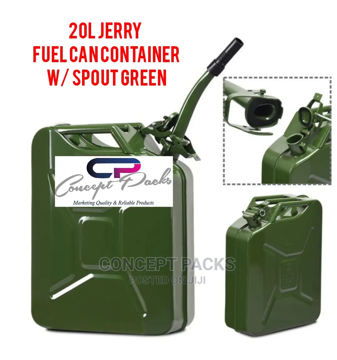 20L Metallic Fuel Can With Spout