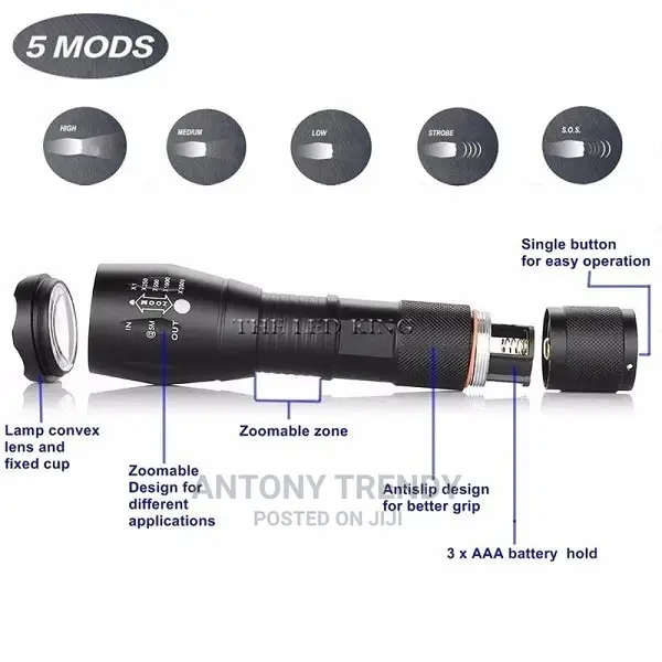 XML T6 Linterna Torch 18650 Battery Outdoor Camping .