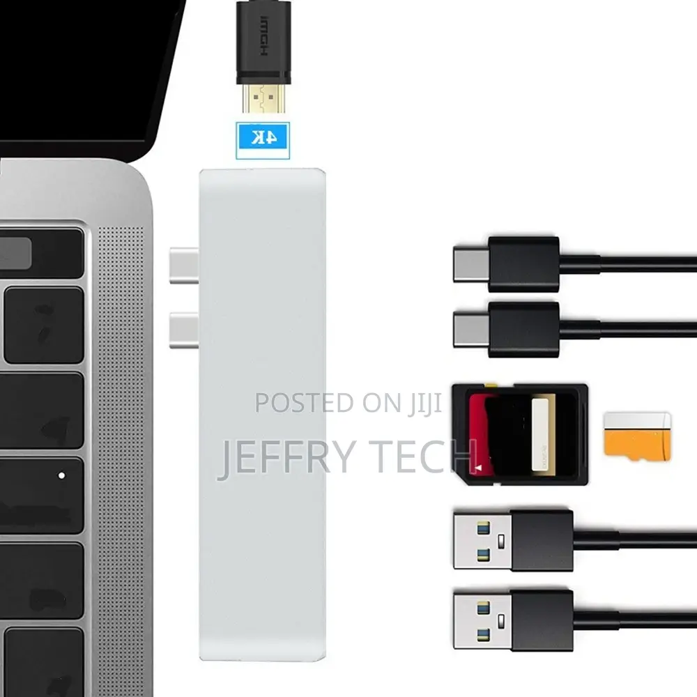 USB C Hub, 7 in 1 Type-C Hub With 4K HDMI, 100W Power Delive