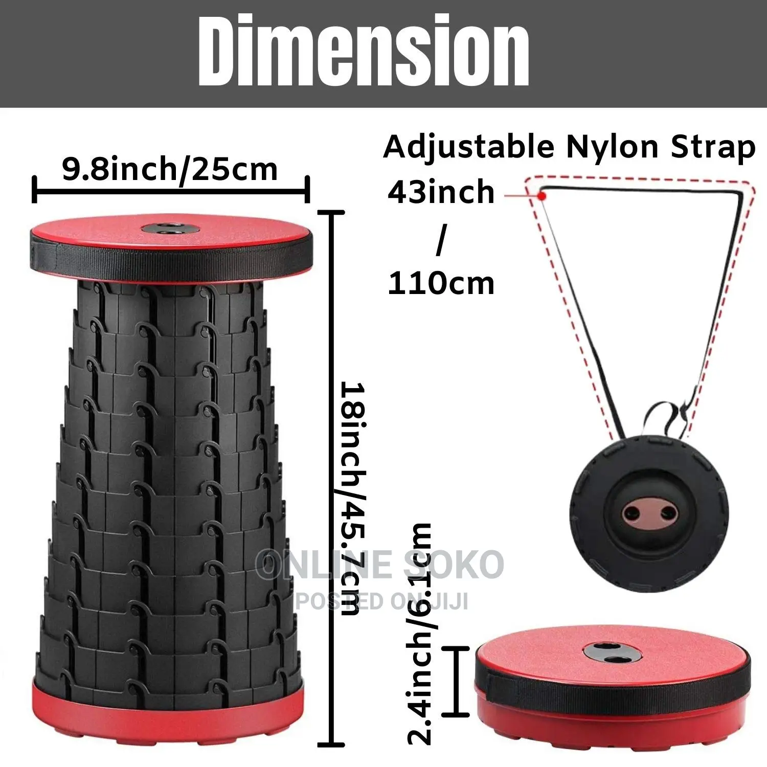 Portable Retractable Telescopic Folding Stool