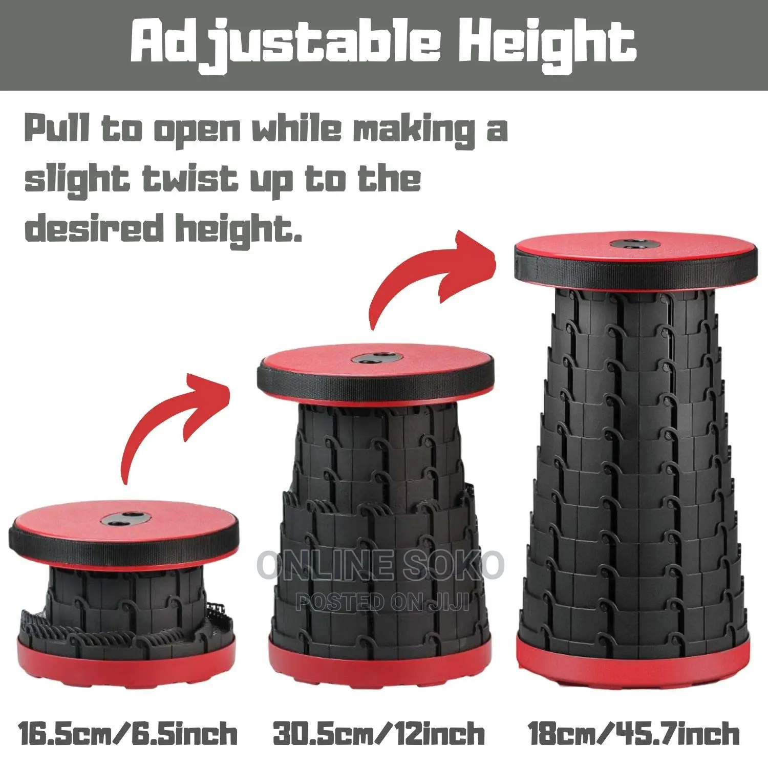 Portable Retractable Telescopic Folding Stool