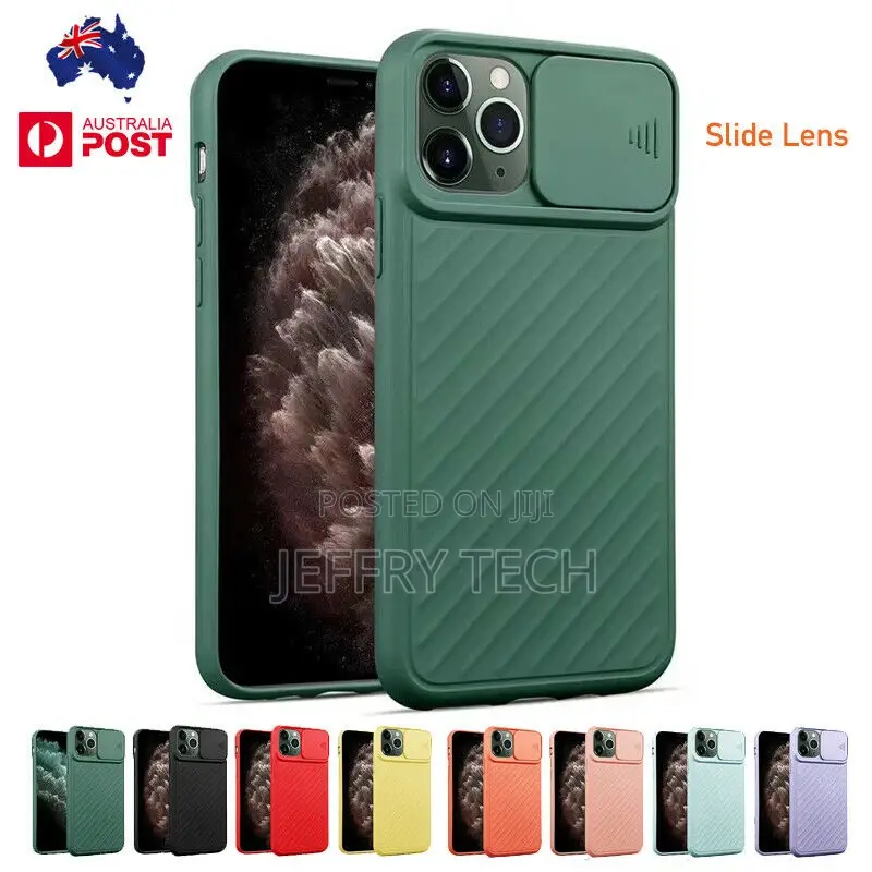 iPhone 13 12 11 Pro Max Case Rubber Slide Lens Camera Prote