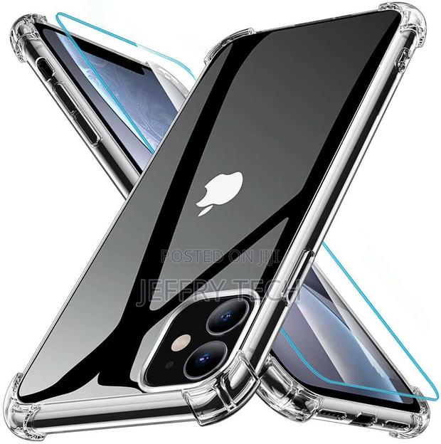 Clear Silicone Case Screen Protector for iPhone 13 11 12 X - main view