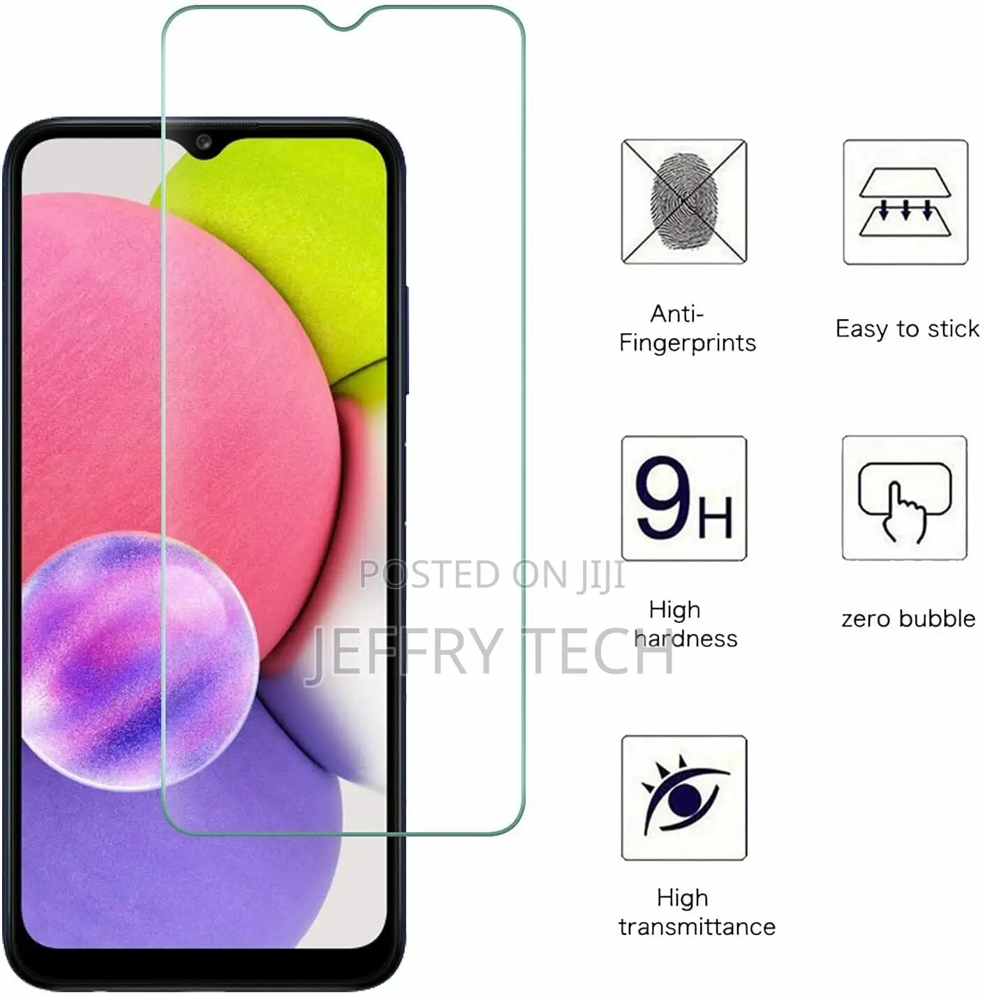 Samsung Galaxy A03s Screen Protector Tempered Glass Case Fri