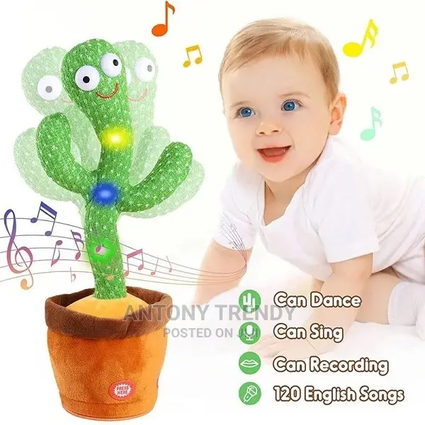Talking Cactus Toy Repeats What You Say Singing Mimicking.