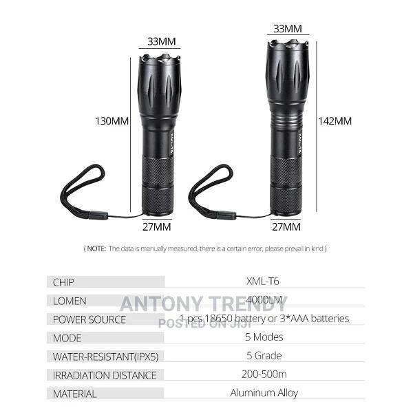 XML T6 Tactical Led Waterproof Flashlight. - main view