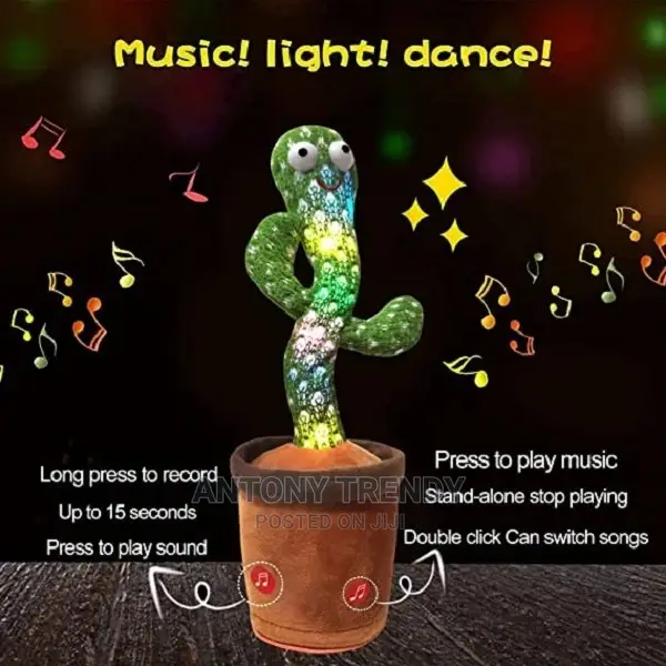 Talking Cactus Plush Toy With Led Light for Kids.